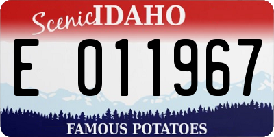 ID license plate E011967