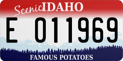 ID license plate E011969