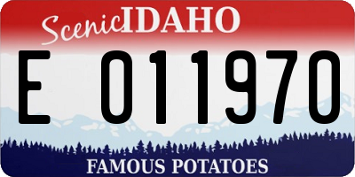 ID license plate E011970