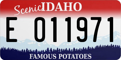 ID license plate E011971