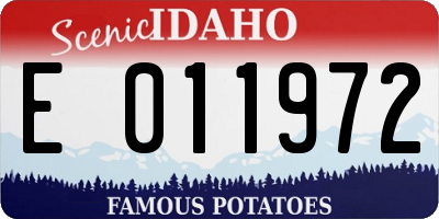 ID license plate E011972