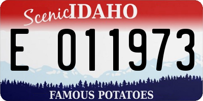 ID license plate E011973
