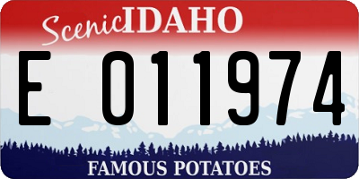 ID license plate E011974