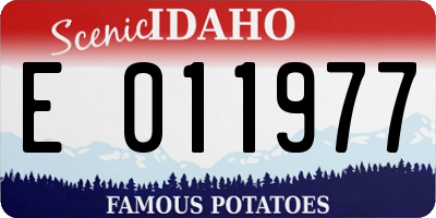 ID license plate E011977