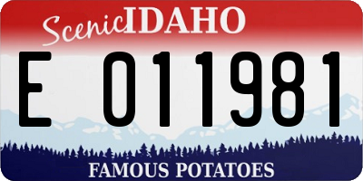 ID license plate E011981