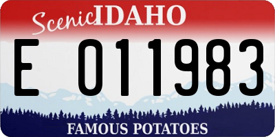 ID license plate E011983