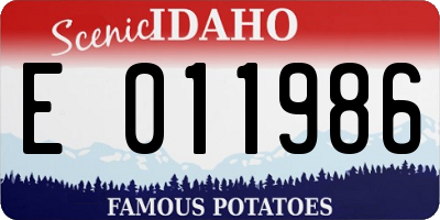 ID license plate E011986