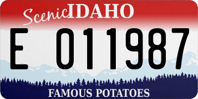 ID license plate E011987