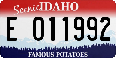 ID license plate E011992