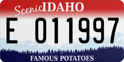 ID license plate E011997