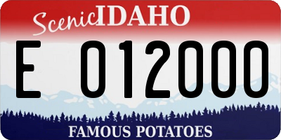 ID license plate E012000