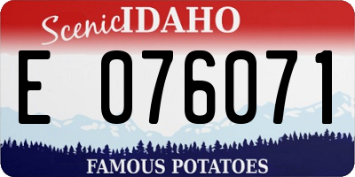 ID license plate E076071