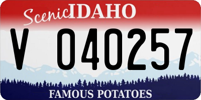 ID license plate V040257