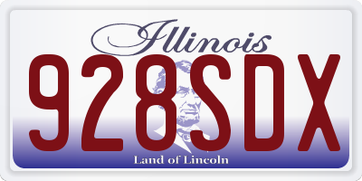 IL license plate 928SDX
