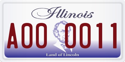 IL license plate A000011