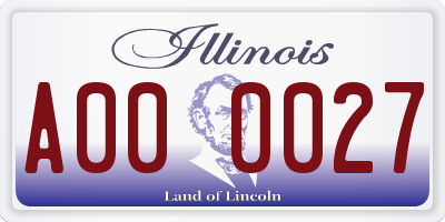 IL license plate A000027