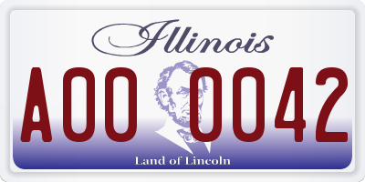 IL license plate A000042