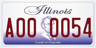 IL license plate A000054