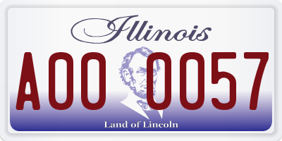 IL license plate A000057