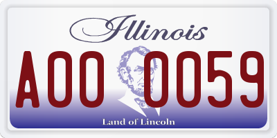 IL license plate A000059