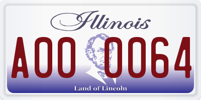 IL license plate A000064
