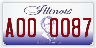 IL license plate A000087