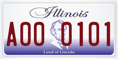 IL license plate A000101