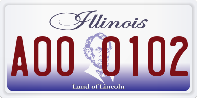 IL license plate A000102