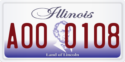 IL license plate A000108