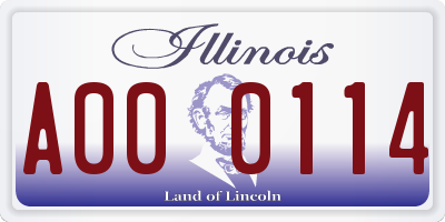 IL license plate A000114