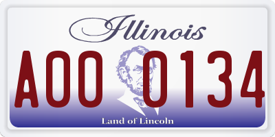 IL license plate A000134