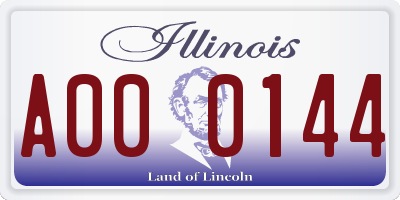 IL license plate A000144