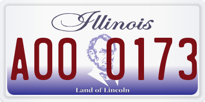 IL license plate A000173