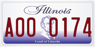 IL license plate A000174
