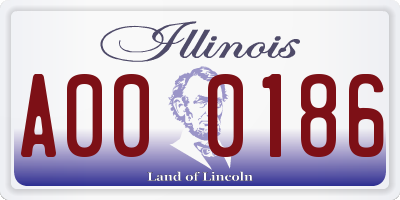 IL license plate A000186