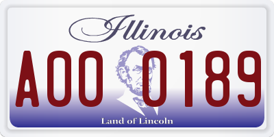 IL license plate A000189