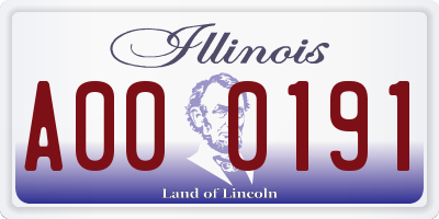 IL license plate A000191