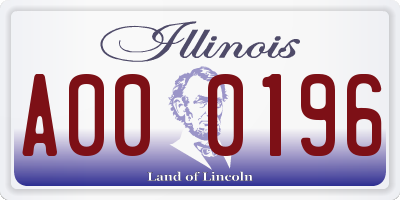 IL license plate A000196