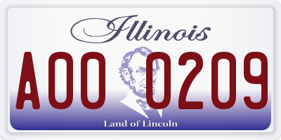 IL license plate A000209
