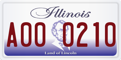 IL license plate A000210