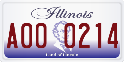 IL license plate A000214