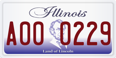 IL license plate A000229