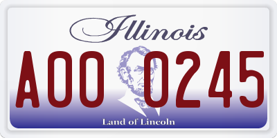 IL license plate A000245