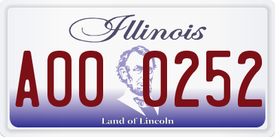 IL license plate A000252