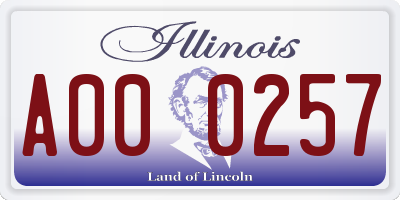 IL license plate A000257