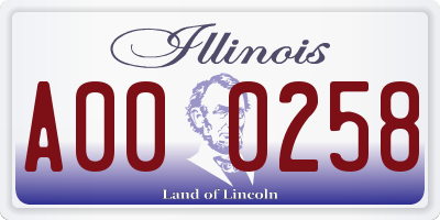 IL license plate A000258