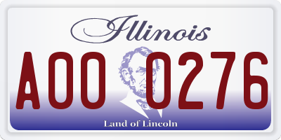 IL license plate A000276