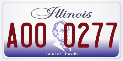 IL license plate A000277