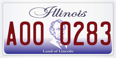 IL license plate A000283
