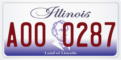 IL license plate A000287